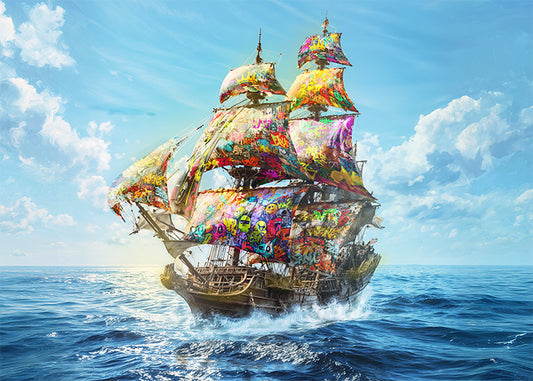 Banner image of the Boat Load Of Sea Men 1000-piece jigsaw puzzle for adults.