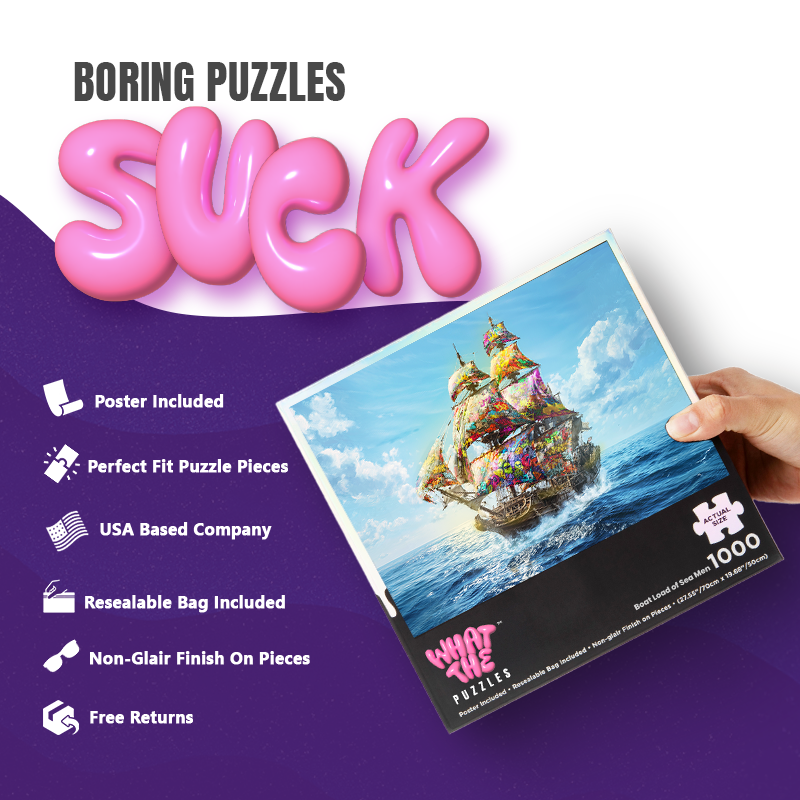 What The Puzzles | Boat Load of Sea Men 1000-piece jigsaw puzzle