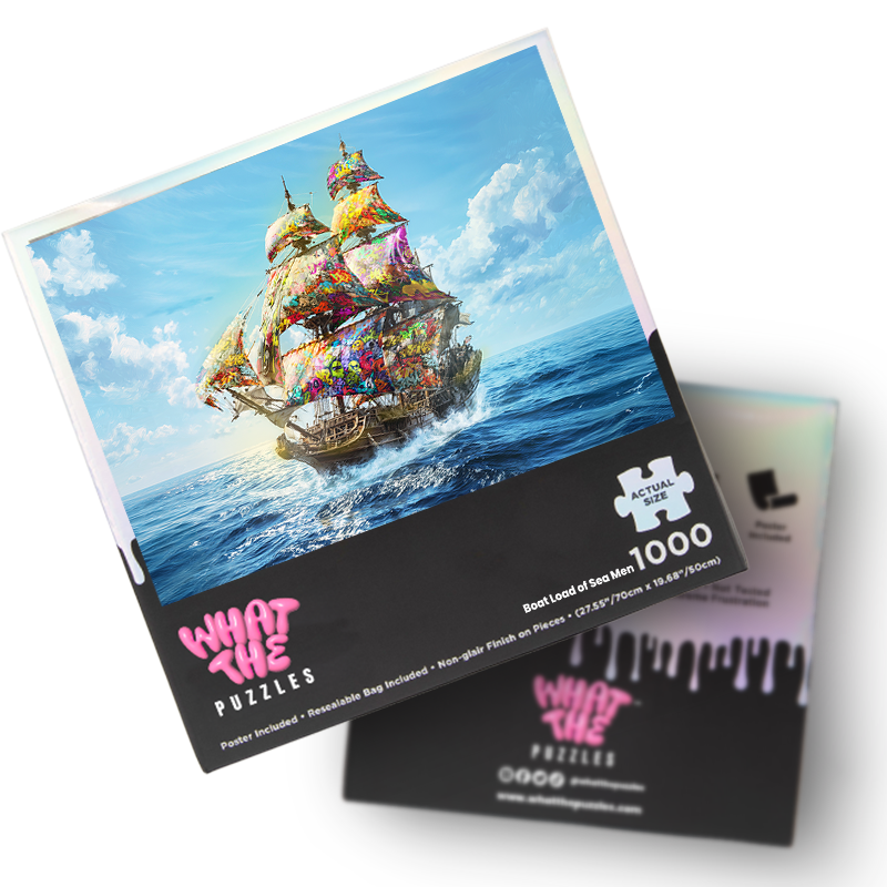 What The Puzzles | Boat Load of Sea Men 1000-piece jigsaw puzzle box for adults