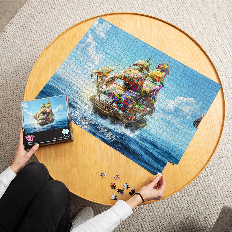 What The Puzzles | Boat Load of Sea Men 1000-piece puzzle finished
