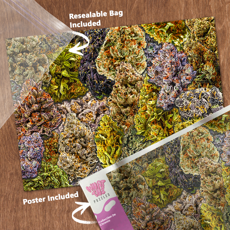 Collection De Chronic 1000-piece jigsaw puzzle with resealable bag and included poster.