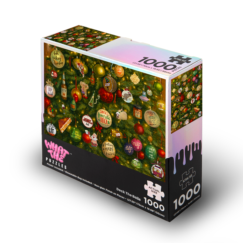 Deck The Balls 1000-piece jigsaw puzzle box