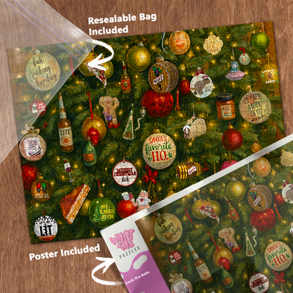Deck The Balls 1000-piece jigsaw puzzle with resealable bag and included poster