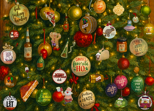 Banner image of the Deck The Balls 1000-piece jigsaw puzzle for adults.