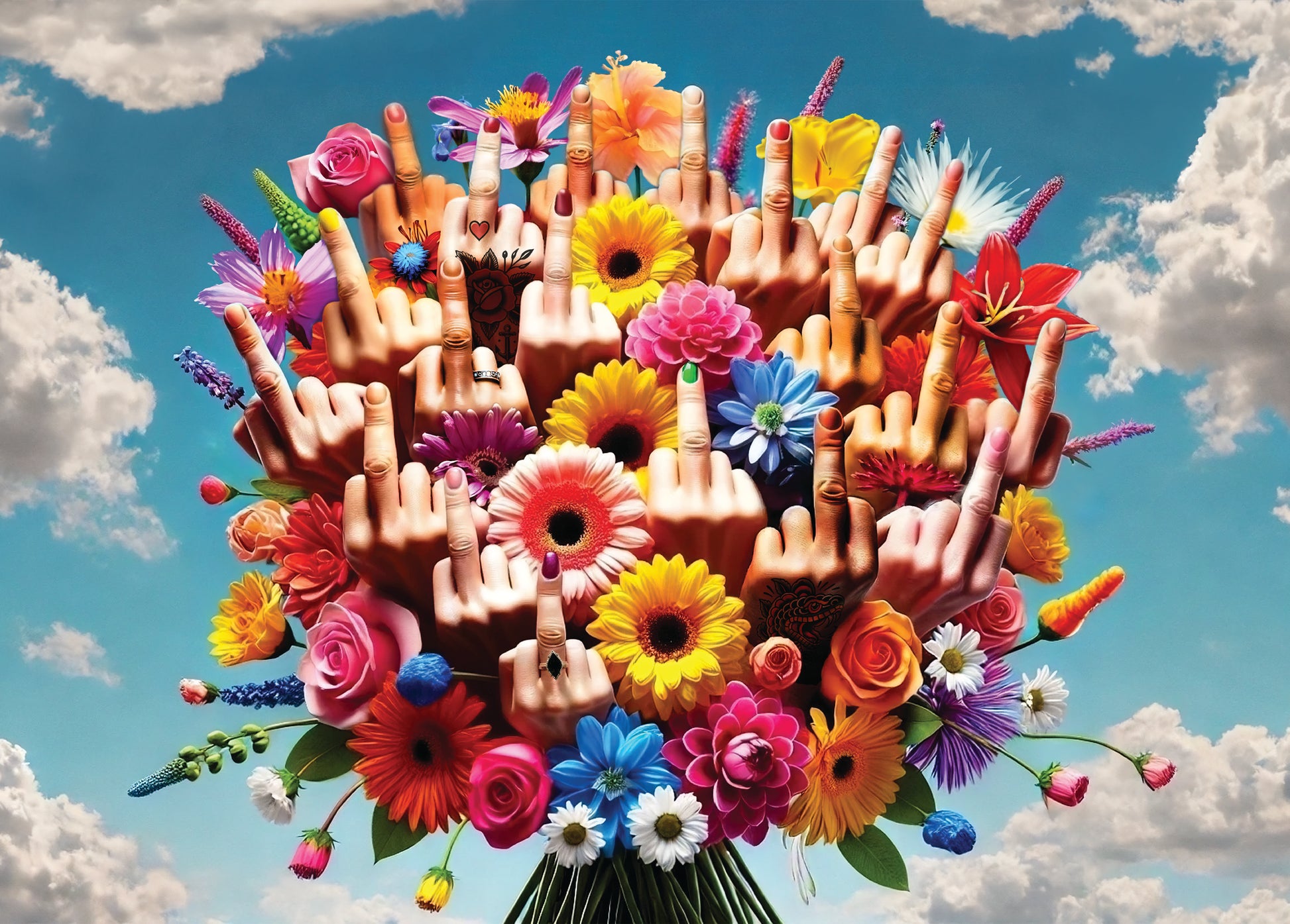 Banner image of the “Fuck Off Flowers” 1000-piece jigsaw puzzle for adults.