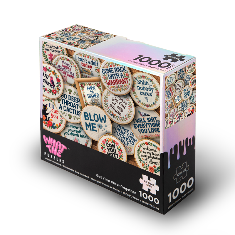 Get Your Stitch Together 1000-piece jigsaw puzzle box
