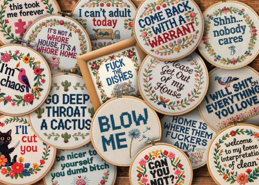 Banner image of the Get Your Stitch Together 1000-piece jigsaw puzzle for adults.