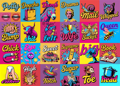 Banner image of the High Gloss - Low Brow 1000-piece jigsaw puzzle for adults.