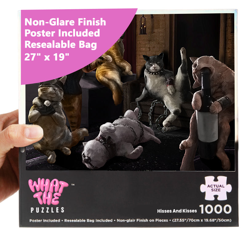 Hisses and Kisses 1000-piece jigsaw puzzle Non-glare Finish Poster