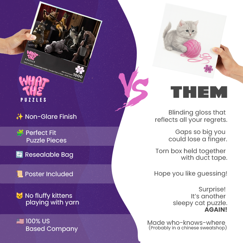 Hisses and Kisses 1000-piece jigsaw puzzle comparison