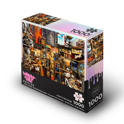 Junk in the Trunk 1000-piece jigsaw puzzle box