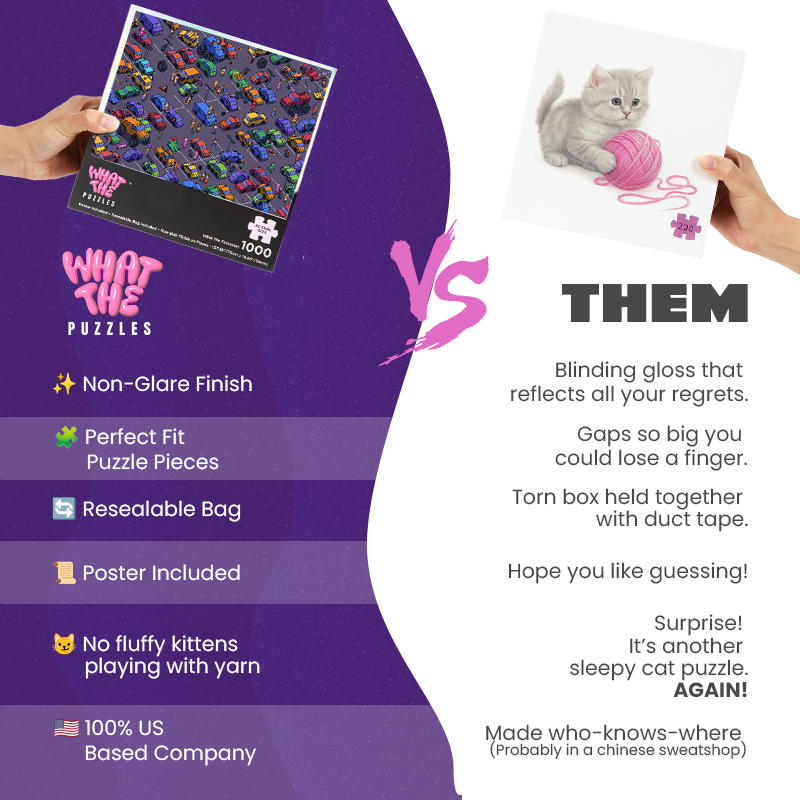 Parking Lot Purgatory 1000-piece jigsaw puzzle comparison