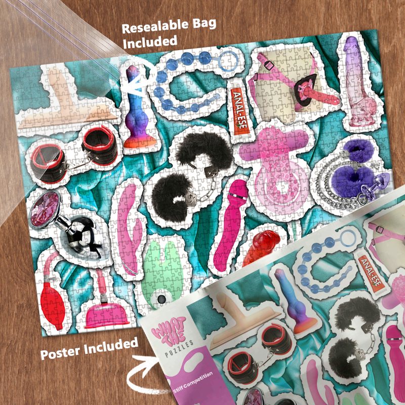 Stiff Competition 1000-piece jigsaw puzzle with resealable bag and included poster
