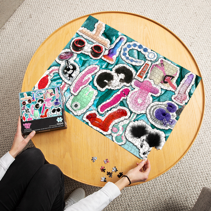 Stiff Competition 000-piece puzzle finished and laid out on table