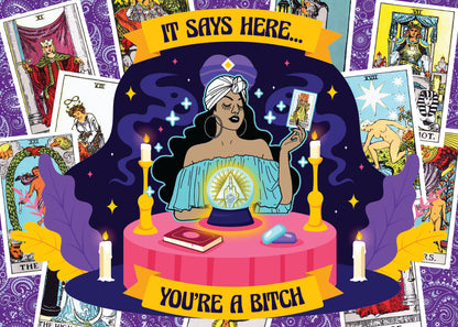 Banner image of the Tarot Bitch 1000-piece jigsaw puzzle for adults.