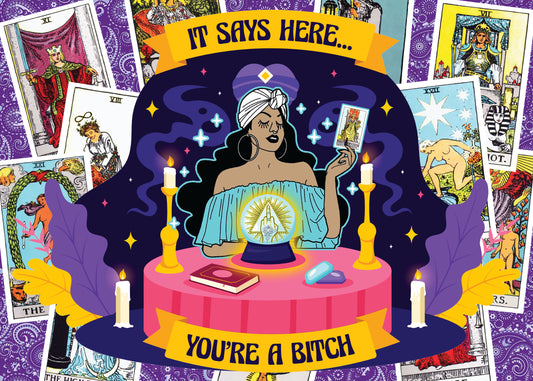 Banner image of the Tarot Bitch 1000-piece jigsaw puzzle for adults.