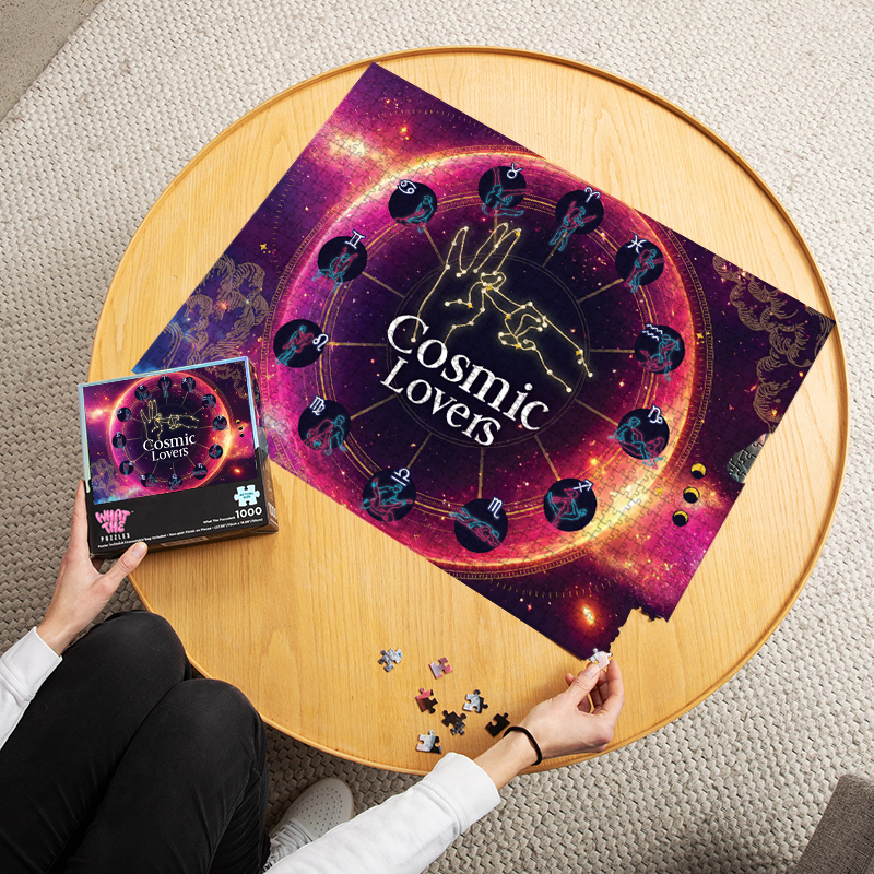 Zodiac Lovers 1000-piece puzzle finished and laid out on table