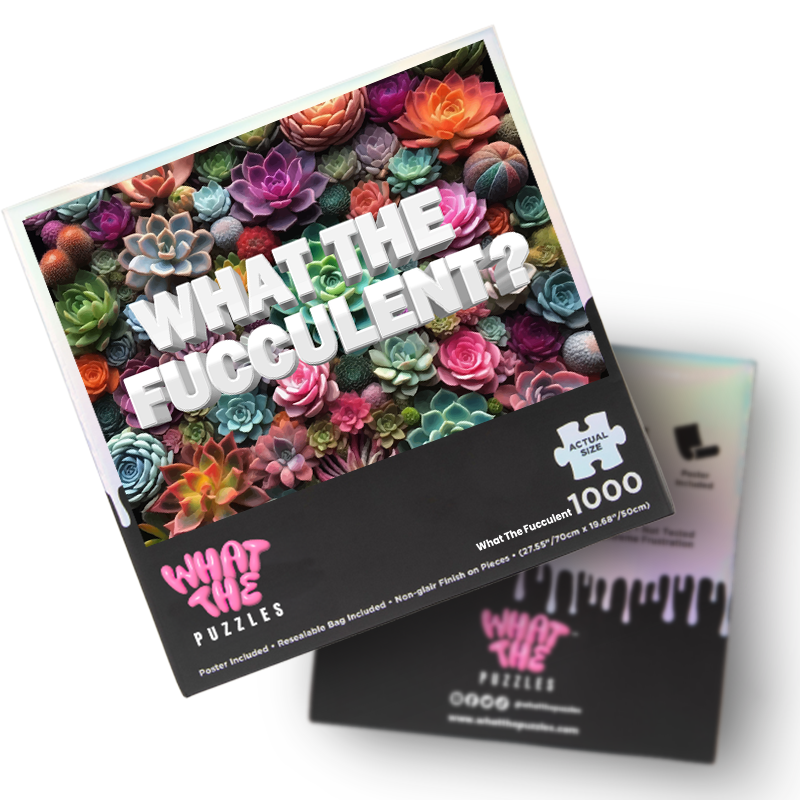 What The Fucculent 1000-piece jigsaw puzzle box for adults