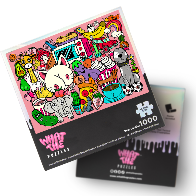 Dirty doodles 1000-piece jigsaw puzzle box for adults