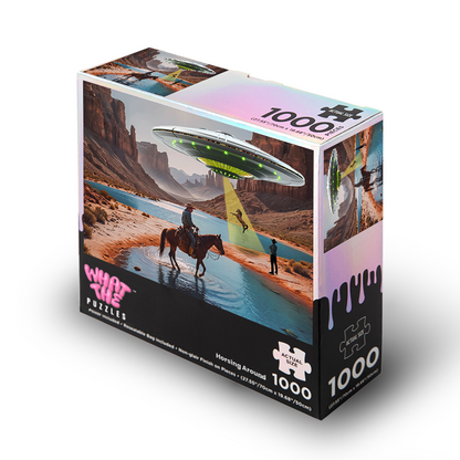 Horsing around 1000-piece jigsaw puzzle box