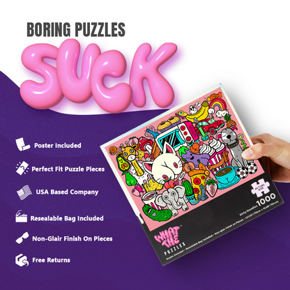 Dirty doodles 1000-piece jigsaw puzzle for adults.