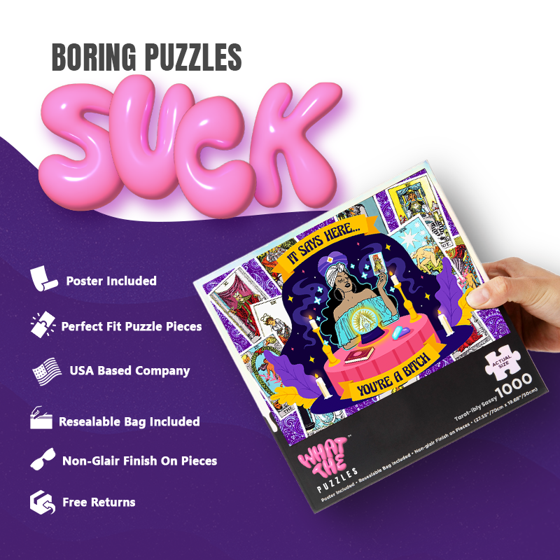 Tarot bitch 1000-piece jigsaw puzzle for adults.