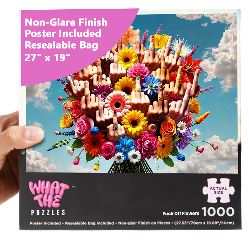 Fuck off flowers Non Glare Finish Poster
